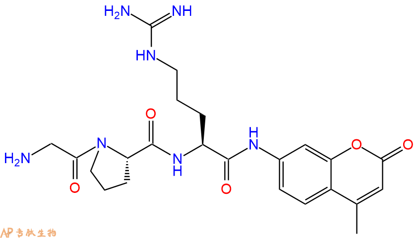 专肽生物产品三肽Gly-Pro-Arg-7-氨基-4-甲基香豆素