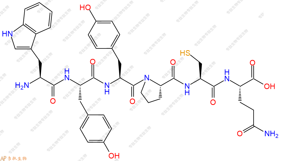 专肽生物产品六肽Trp-Tyr-Tyr-Pro-Cys-Gln