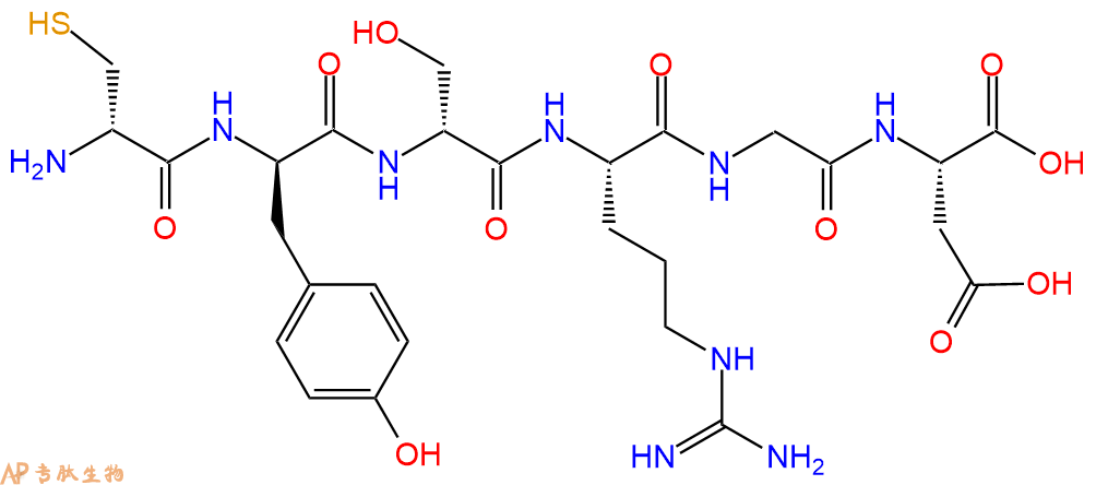 专肽生物产品六肽DCys-DTyr-DSer-Arg-Gly-Asp