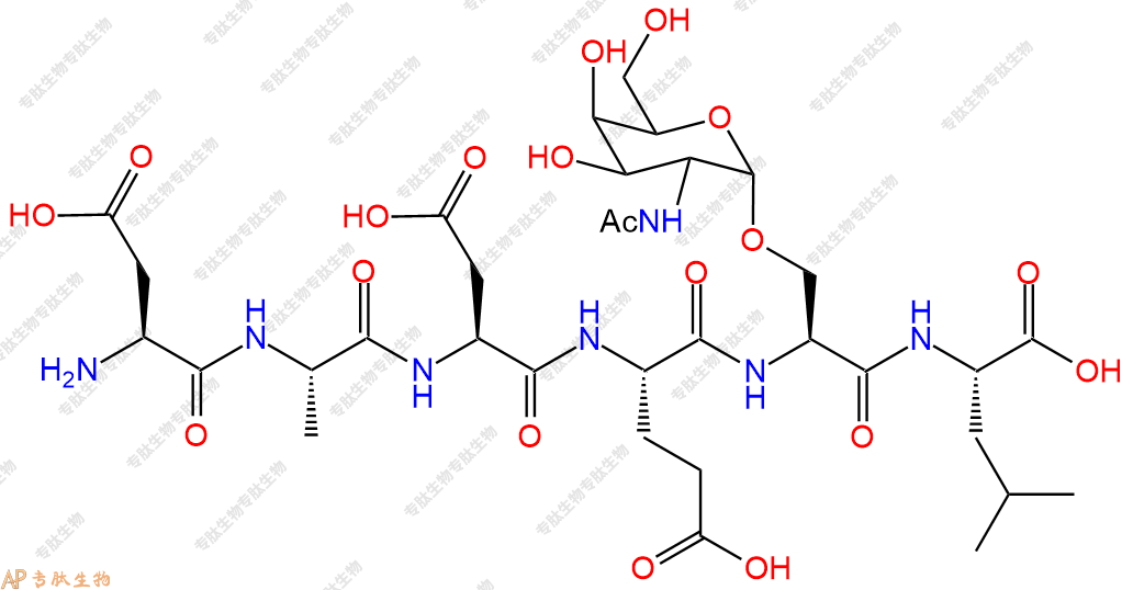 专肽生物产品H2N-Asp-Ala-Asp-Glu-Ser(OGlcNAc)-Leu-COOH