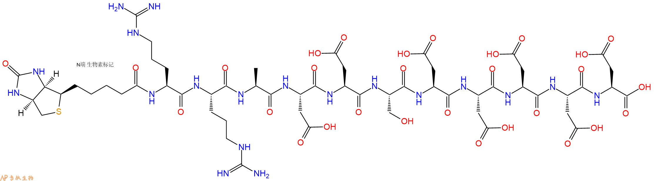 专肽生物产品BIOTIN-Arg-Arg-Ala-Asp-Asp-Ser-Asp-Asp-Asp-Asp-Asp