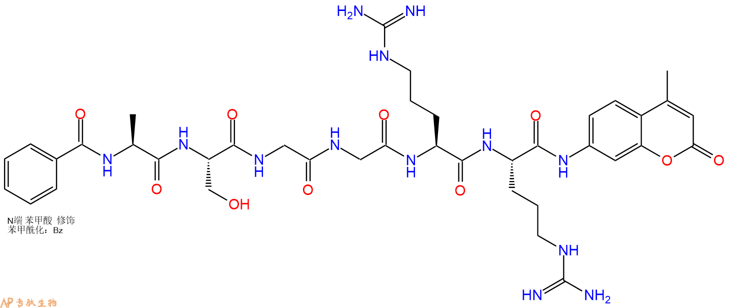 专肽生物产品Bz-Ala-Ser-Gly-Gly-Arg-Arg-AMC