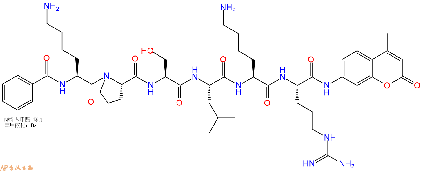 专肽生物产品Bz-Lys-Pro-Ser-Leu-Lys-Arg-AMC