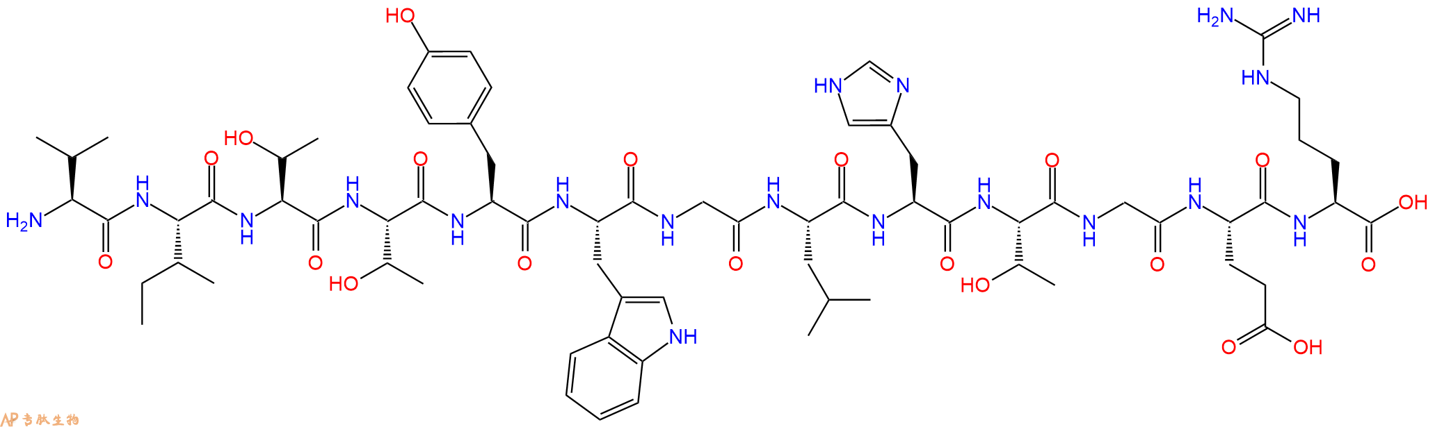 专肽生物产品VAL-Ile-Thr-Thr-Tyr-Trp-Gly-Leu-His-Thr-Gly-Glu-Ar