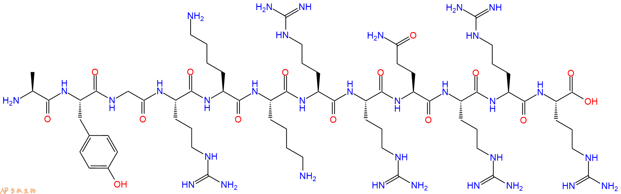 专肽生物产品细胞穿膜肽Ala-TAT (47-57)、AYGRKKRRQRRR