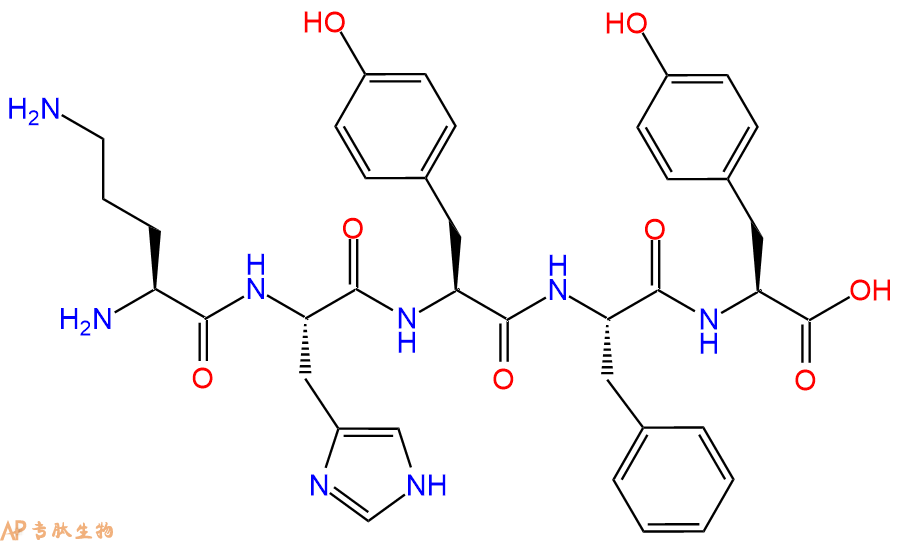 专肽生物产品H2N-Orn-His-Tyr-Phe-Tyr-COOH