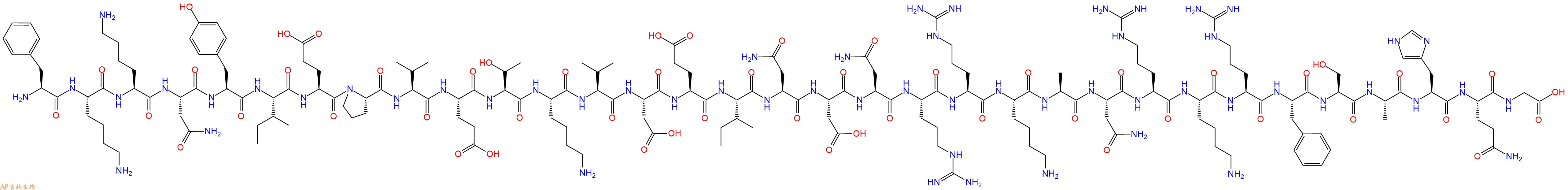 专肽生物产品H2N-Phe-Lys-Lys-Asn-Tyr-Ile-Glu-Pro-Val-Glu-Thr-Ly