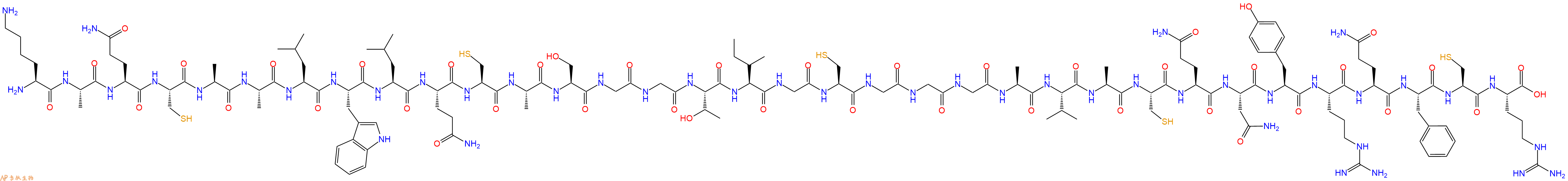 专肽生物产品H2N-Lys-Ala-Gln-Cys-Ala-Ala-Leu-Trp-Leu-Gln-Cys-Al