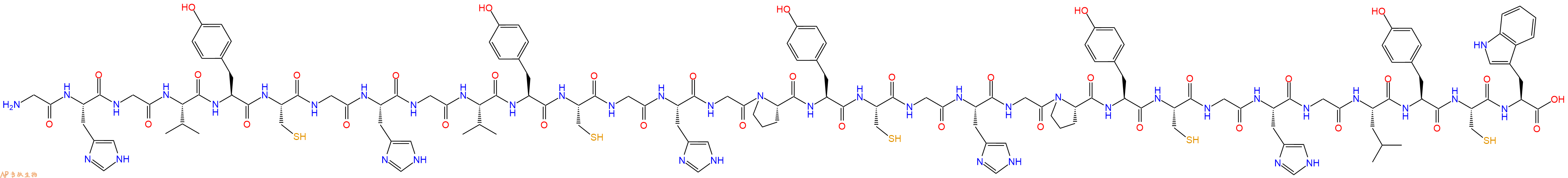 专肽生物产品H2N-Gly-His-Gly-Val-Tyr-Cys-Gly-His-Gly-Val-Tyr-Cy