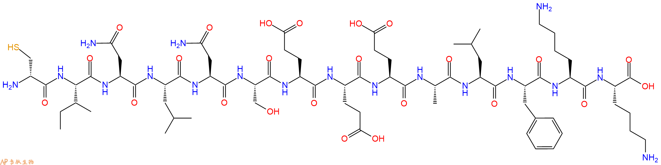 专肽生物产品H2N-DCys-Ile-Asn-Leu-Asn-Ser-Glu-Glu-Glu-Ala-Leu-P