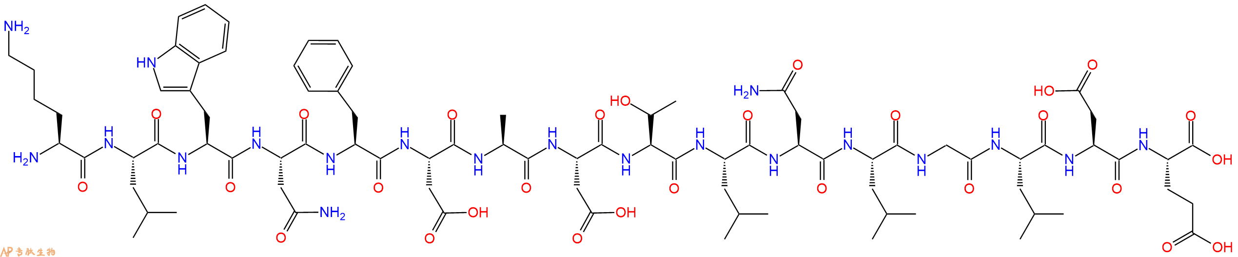 专肽生物产品H2N-Lys-Leu-Trp-Asn-Phe-Asp-Ala-Asp-Thr-Leu-Asn-Le
