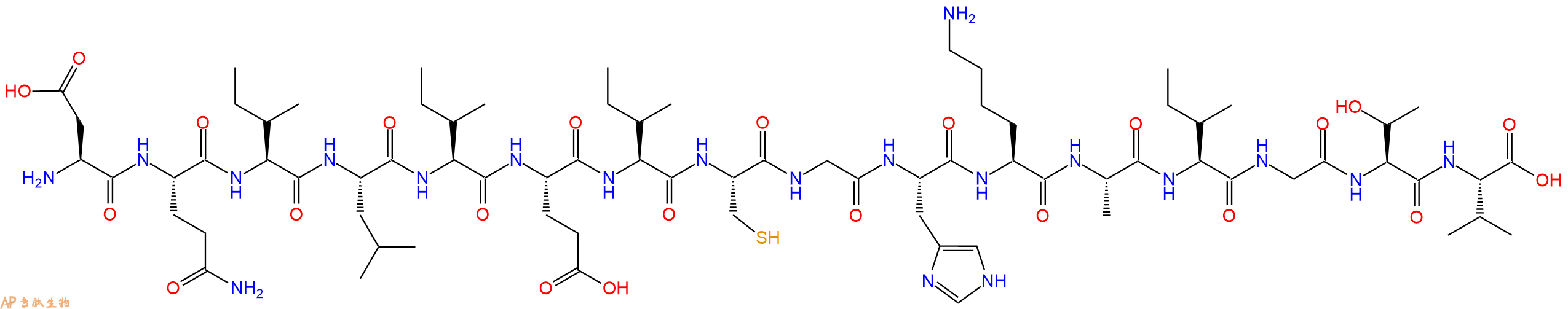 专肽生物产品ASP-Gln-Ile-Leu-Ile-Glu-Ile-Cys-Gly-His-Lys-Ala-Il