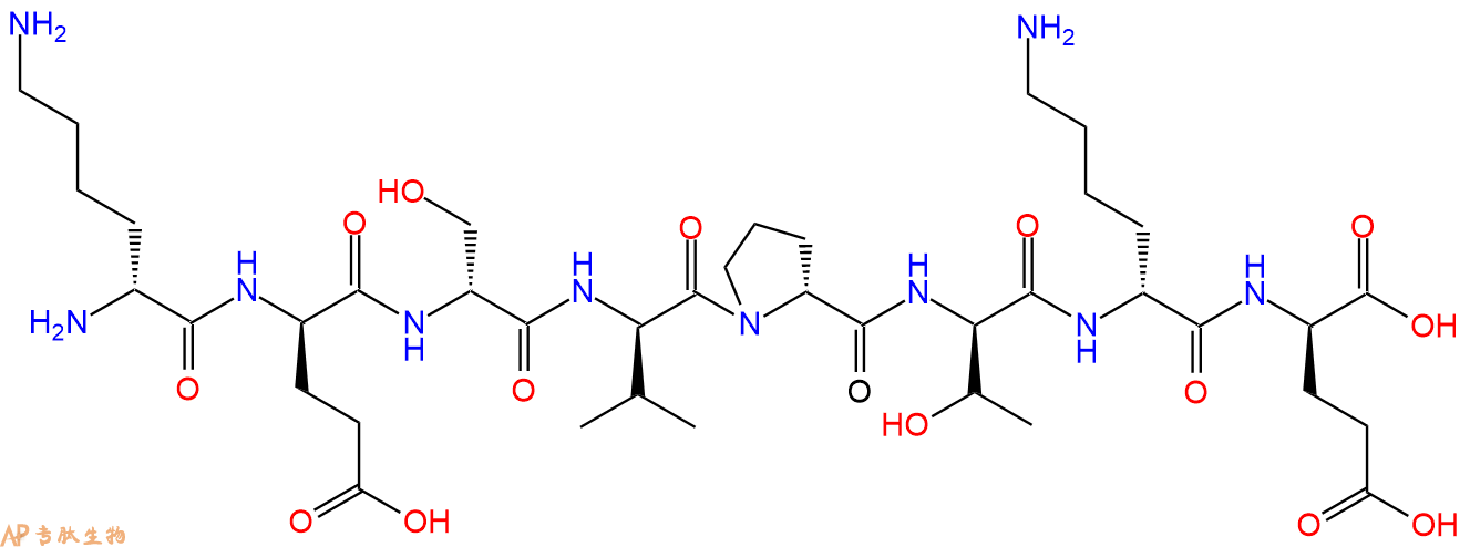 专肽生物产品H2N-DLys-DGlu-DSer-DVal-DPro-DThr-DLys-DGlu-COOH