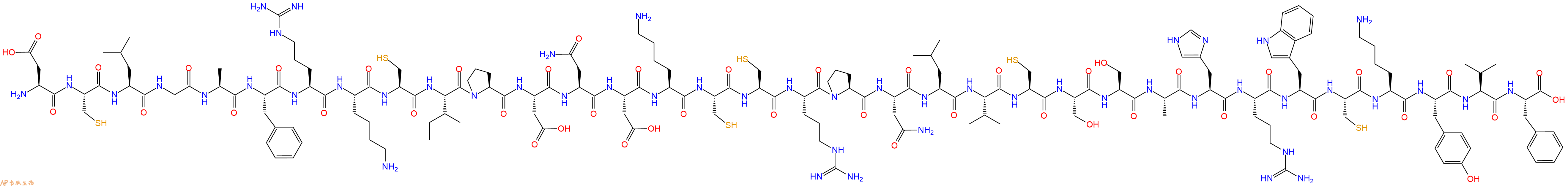 专肽生物产品H2N-Asp-Cys-Leu-Gly-Ala-Phe-Arg-Lys-Cys-Ile-Pro-As