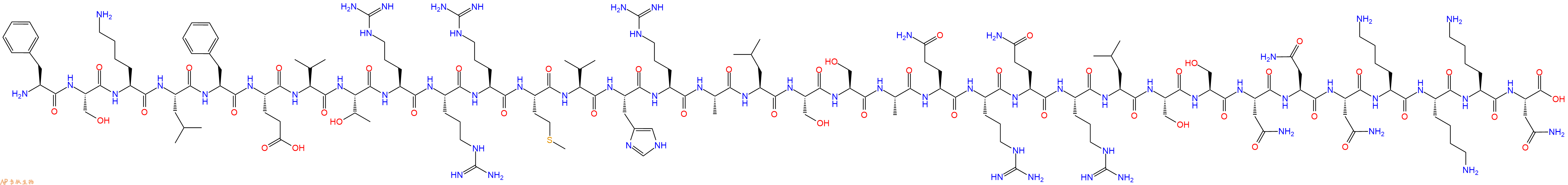 专肽生物产品H2N-Phe-Ser-Lys-Leu-Phe-Glu-Val-Thr-Arg-Arg-Arg-Me