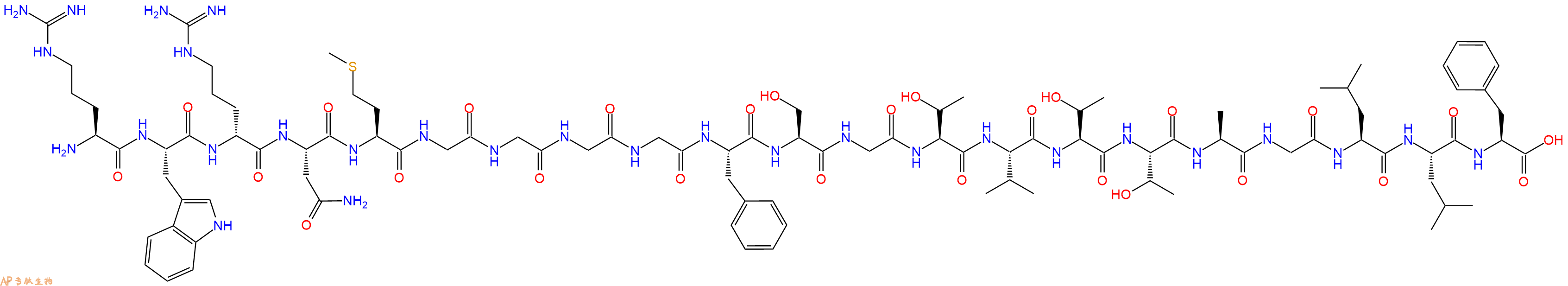 专肽生物产品H2N-Arg-Trp-DArg-Asn-Met-Gly-Gly-Gly-Gly-Phe-Ser-G