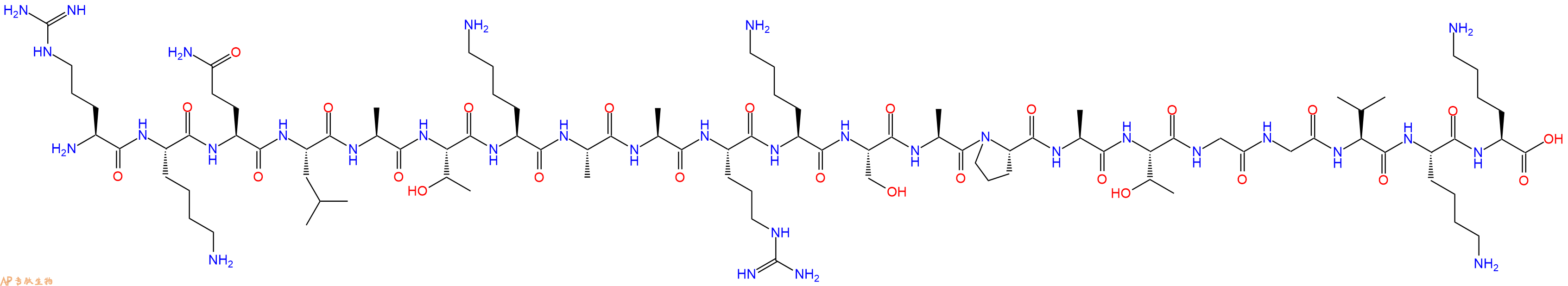 专肽生物产品H2N-Arg-Lys-Gln-Leu-Ala-Thr-Lys-Ala-Ala-Arg-Lys-Se