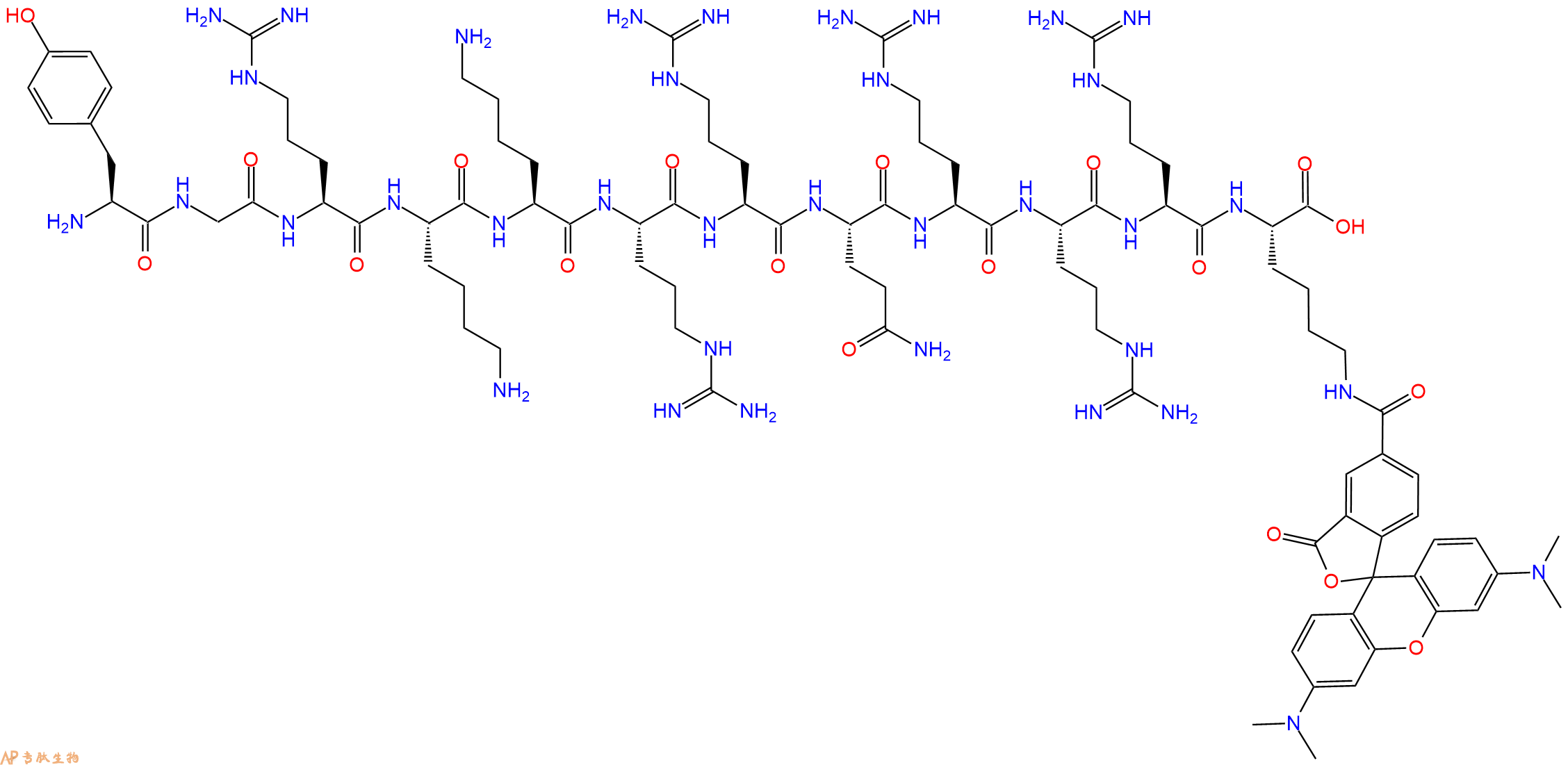 专肽生物产品TAT (47-57)-Lys(TAMRA)