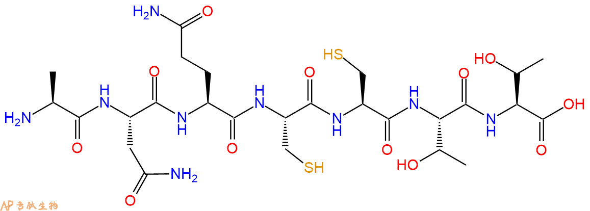 专肽生物产品H2N-Ala-Asn-Gln-Cys-Cys-Thr-Thr-COOH