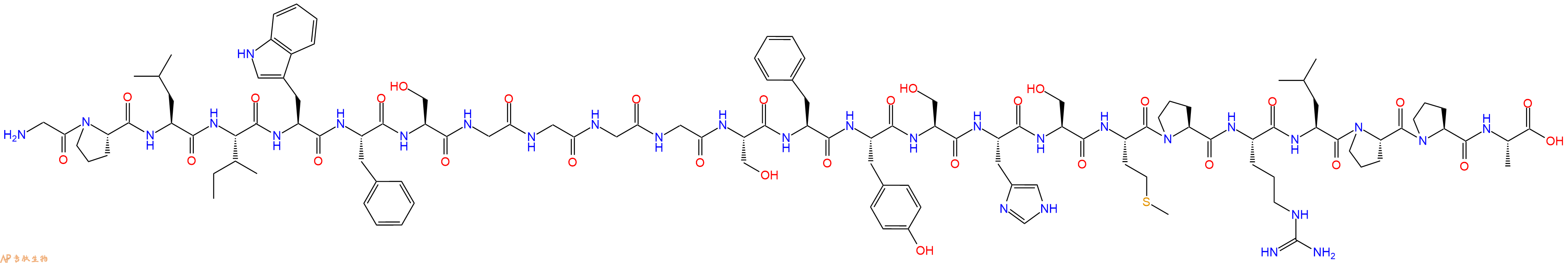 专肽生物产品H2N-Gly-Pro-Leu-Ile-Trp-Phe-Ser-Gly-Gly-Gly-Gly-Se