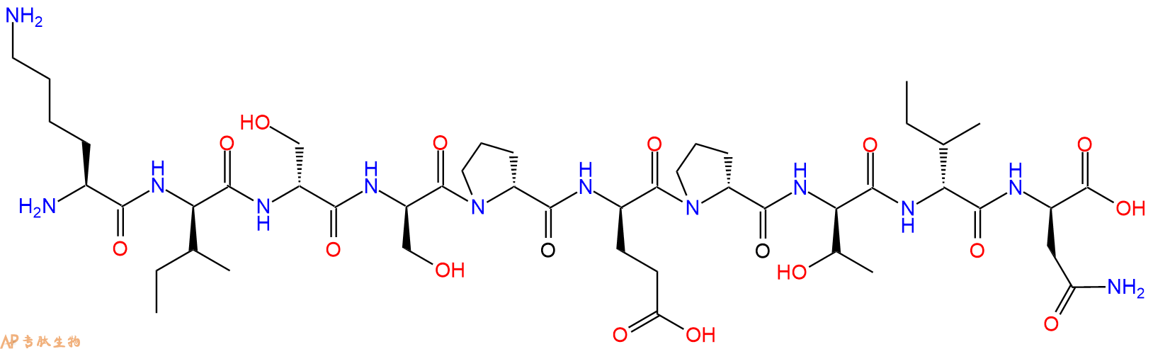 专肽生物产品H2N-Lys-DIle-DSer-DSer-DPro-DGlu-DPro-DThr-DIle-DA