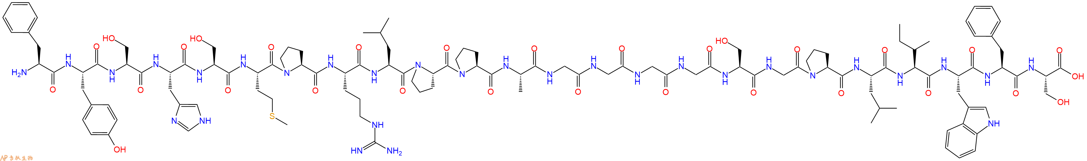 专肽生物产品H2N-Phe-Tyr-Ser-His-Ser-Met-Pro-Arg-Leu-Pro-Pro-Al