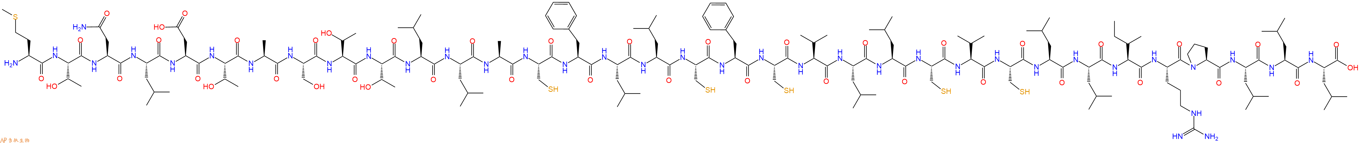 专肽生物产品H2N-Met-Thr-Asn-Leu-Asp-Thr-Ala-Ser-Thr-Thr-Leu-Le