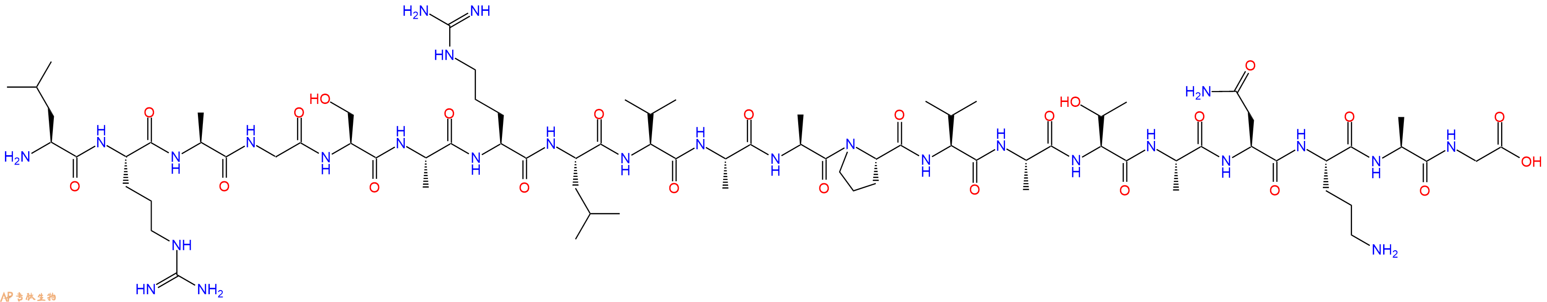 专肽生物产品H2N-Leu-Arg-Ala-Gly-Ser-Ala-Arg-Leu-Val-Ala-Ala-Pr