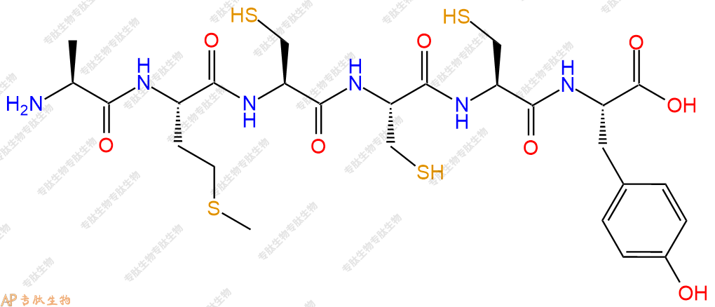 专肽生物产品H2N-Ala-Met-Cys-Cys-Cys-Tyr-COOH