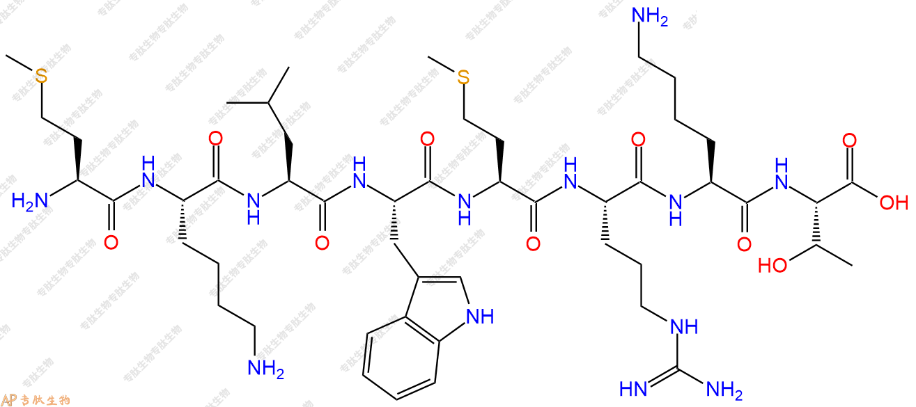 专肽生物产品H2N-Met-Lys-Leu-Trp-Met-Arg-Lys-Thr-COOH
