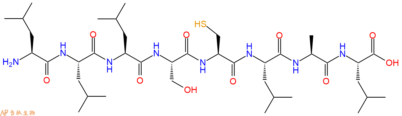 专肽生物产品H2N-Leu-Leu-Leu-Ser-Cys-Leu-Ala-Leu-COOH