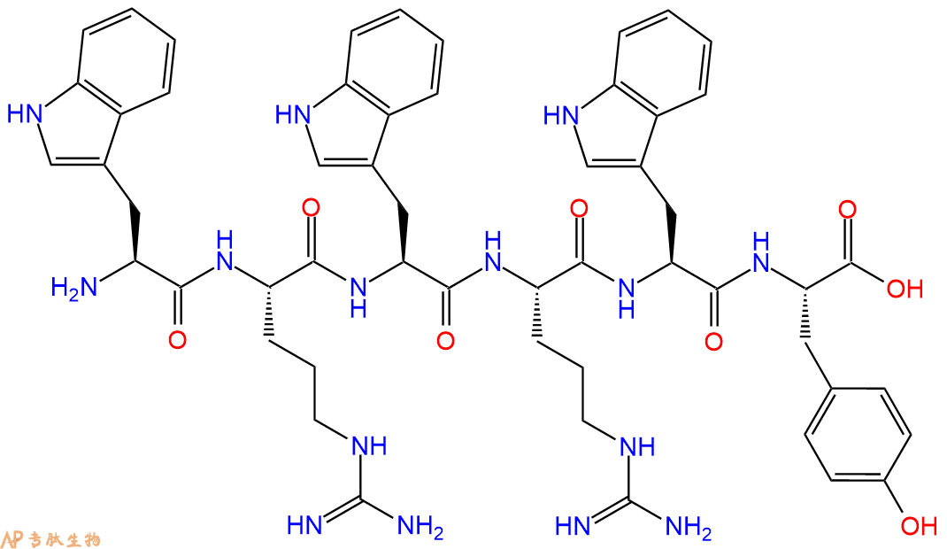 专肽生物产品H2N-Trp-Arg-Trp-Arg-Trp-Tyr-COOH