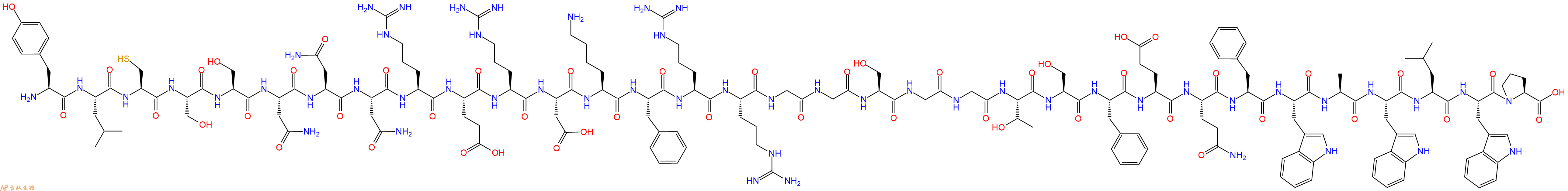 专肽生物产品H2N-Tyr-Leu-Cys-Ser-Ser-Asn-Asn-Asn-Arg-Glu-Arg-As