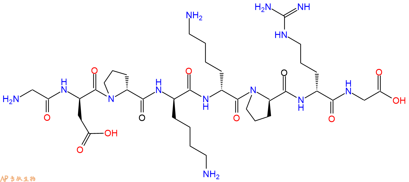 专肽生物产品H2N-Gly-DAsp-DPro-DLys-DLys-DPro-DArg-Gly-COOH