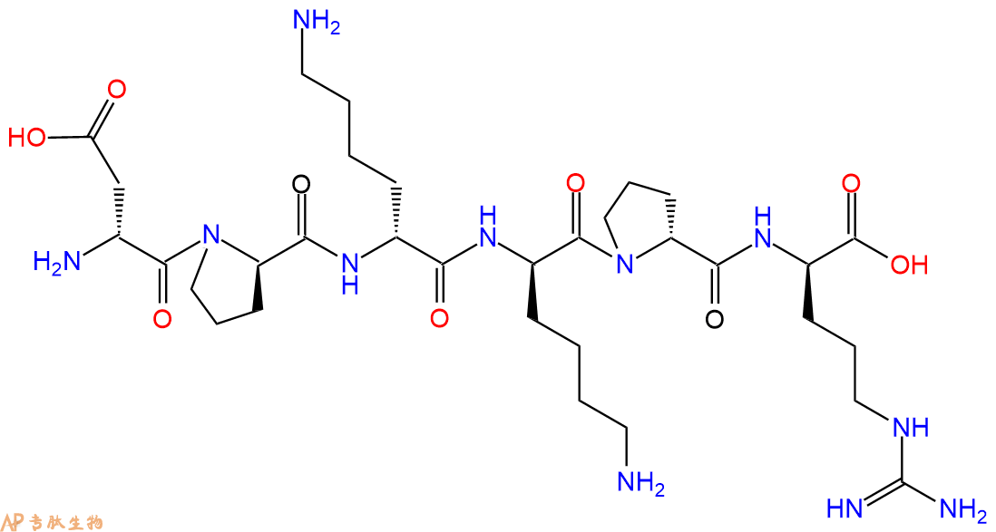 专肽生物产品H2N-DAsp-DPro-DLys-DLys-DPro-DArg-COOH