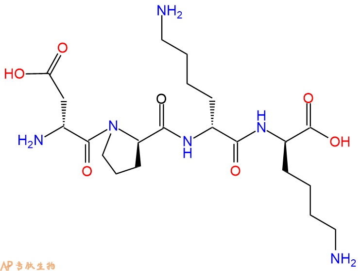 专肽生物产品H2N-DAsp-DPro-DLys-DLys-COOH