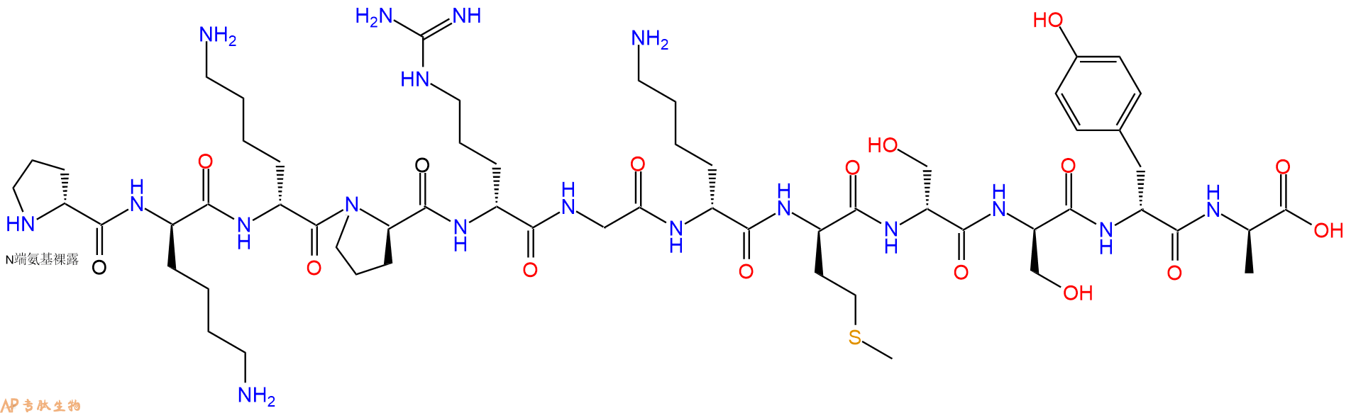 专肽生物产品H2N-DPro-DLys-DLys-DPro-DArg-Gly-DLys-DMet-DSer-DS