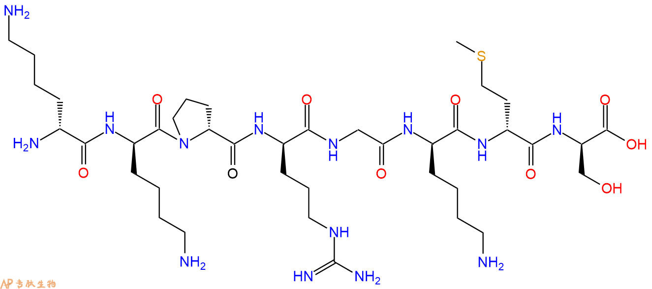 专肽生物产品H2N-DLys-DLys-DPro-DArg-Gly-DLys-DMet-DSer-COOH