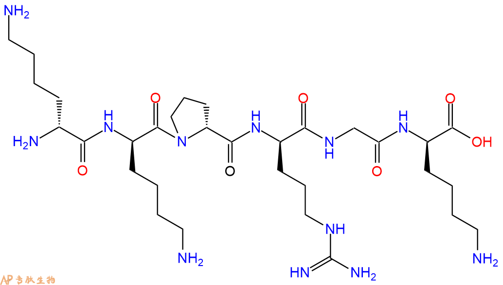 专肽生物产品H2N-DLys-DLys-DPro-DArg-Gly-DLys-COOH