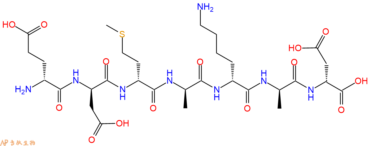 专肽生物产品H2N-DGlu-DAsp-DMet-DAla-DLys-DAla-DAsp-COOH