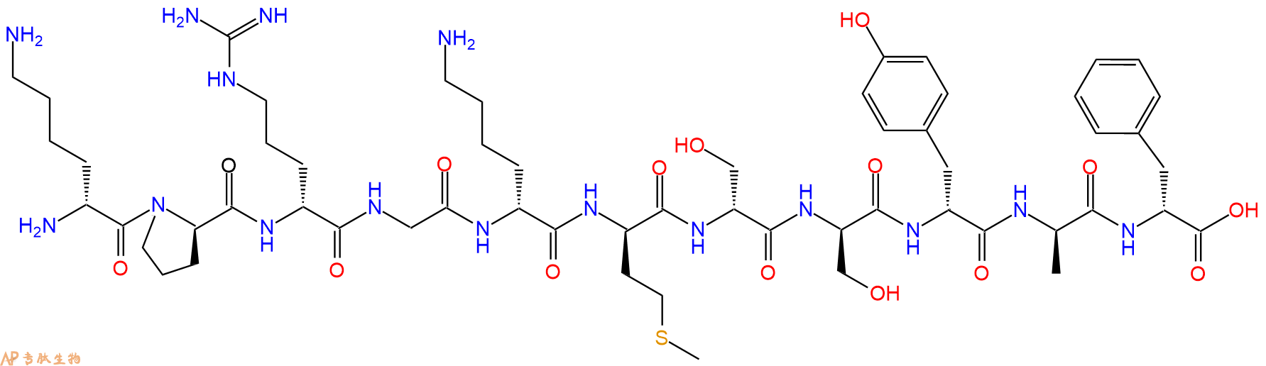 专肽生物产品H2N-DLys-DPro-DArg-Gly-DLys-DMet-DSer-DSer-DTyr-DA