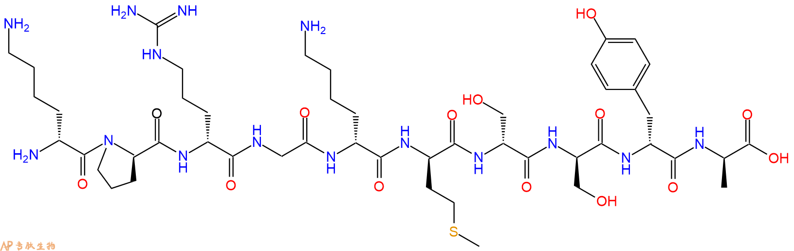 专肽生物产品H2N-DLys-DPro-DArg-Gly-DLys-DMet-DSer-DSer-DTyr-DA