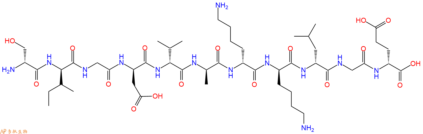 专肽生物产品H2N-DSer-DIle-Gly-DAsp-DVal-DAla-DLys-DLys-DLeu-Gl