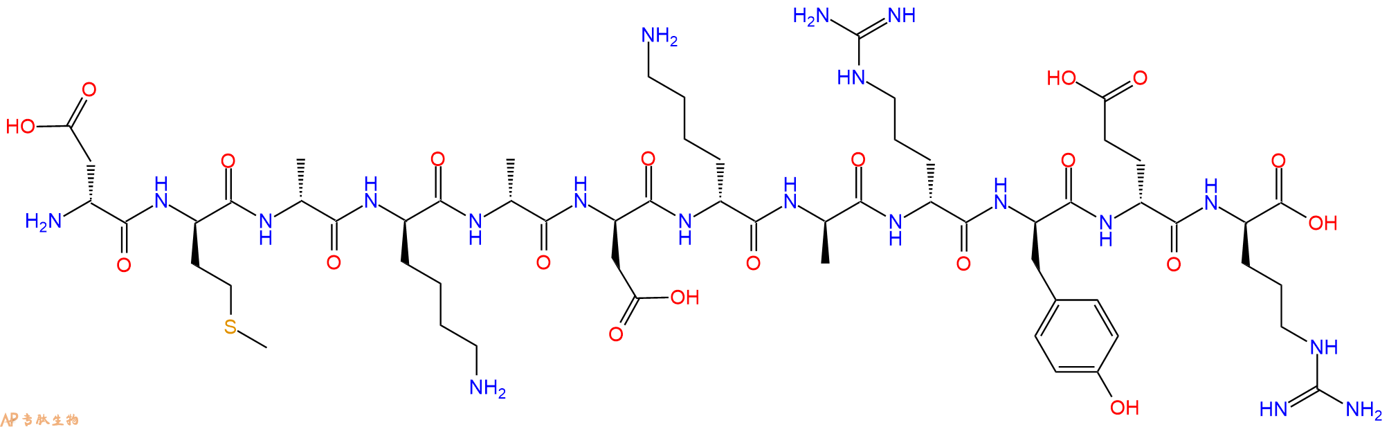 专肽生物产品H2N-DAsp-DMet-DAla-DLys-DAla-DAsp-DLys-DAla-DArg-D