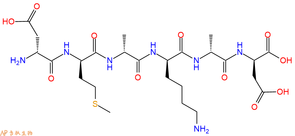 专肽生物产品H2N-DAsp-DMet-DAla-DLys-DAla-DAsp-COOH