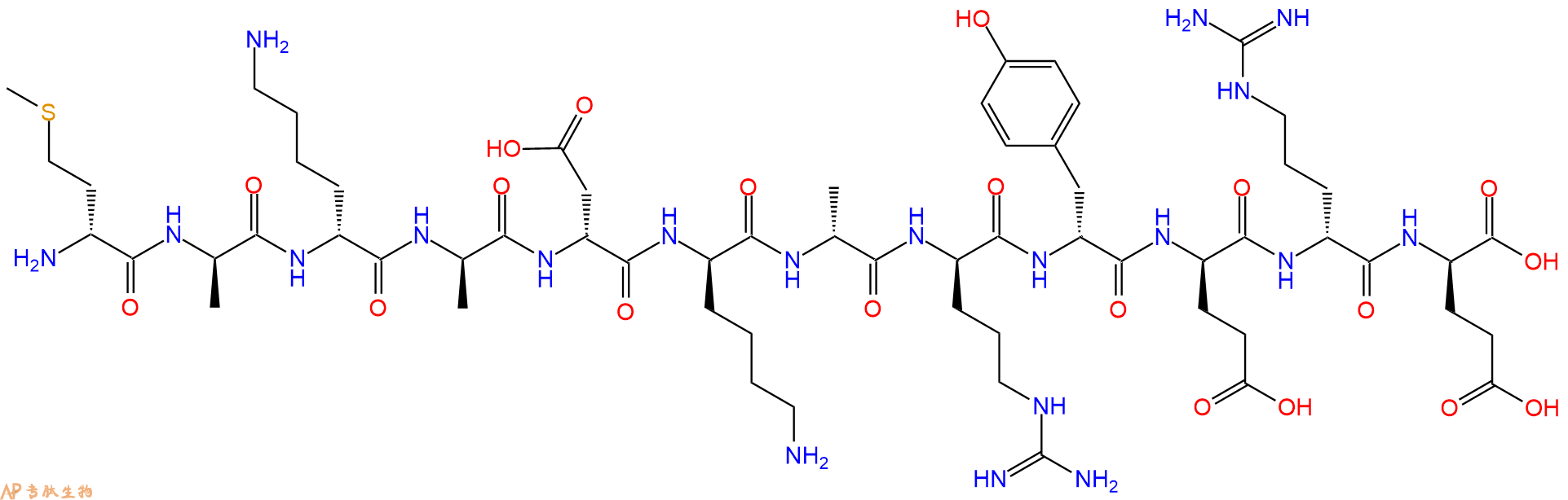 专肽生物产品H2N-DMet-DAla-DLys-DAla-DAsp-DLys-DAla-DArg-DTyr-D