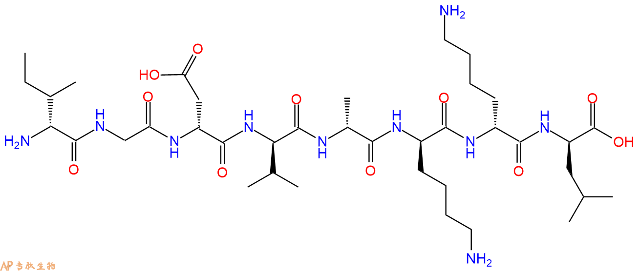 专肽生物产品H2N-DIle-Gly-DAsp-DVal-DAla-DLys-DLys-DLeu-COOH