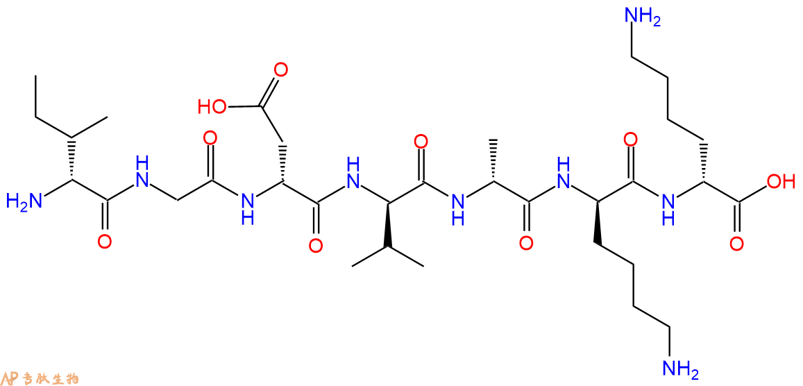 专肽生物产品H2N-DIle-Gly-DAsp-DVal-DAla-DLys-DLys-COOH