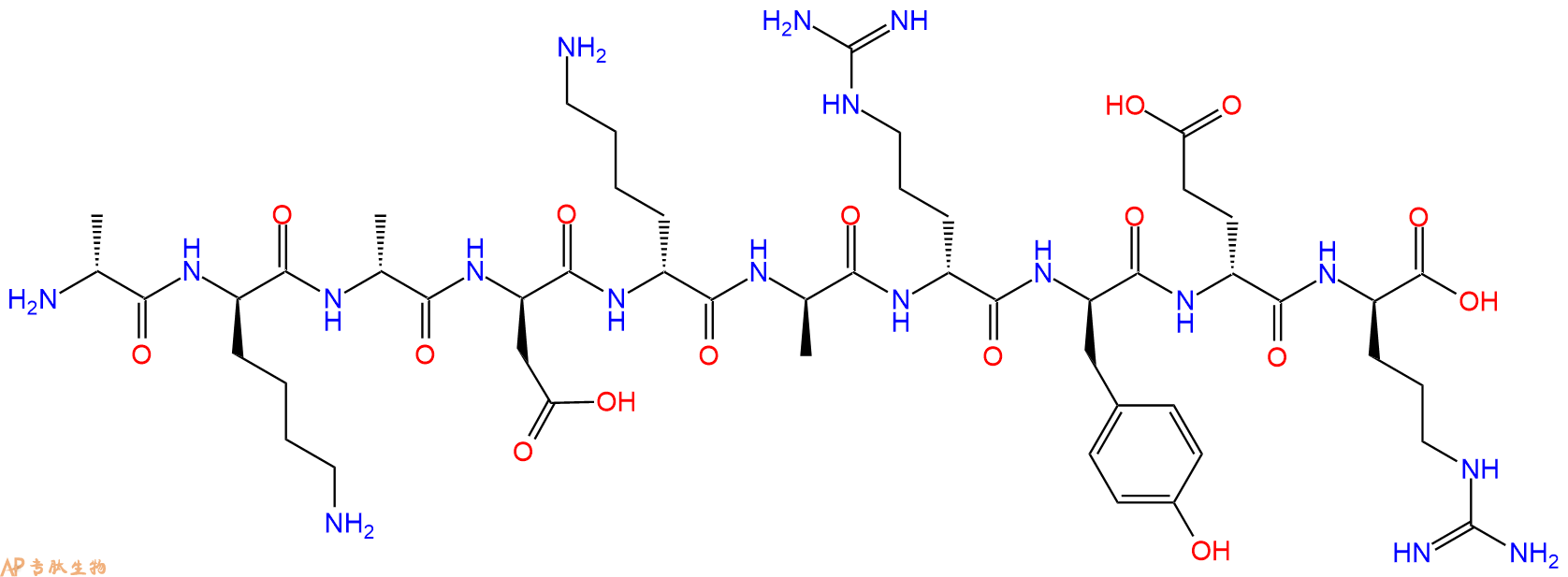 专肽生物产品H2N-DAla-DLys-DAla-DAsp-DLys-DAla-DArg-DTyr-DGlu-D