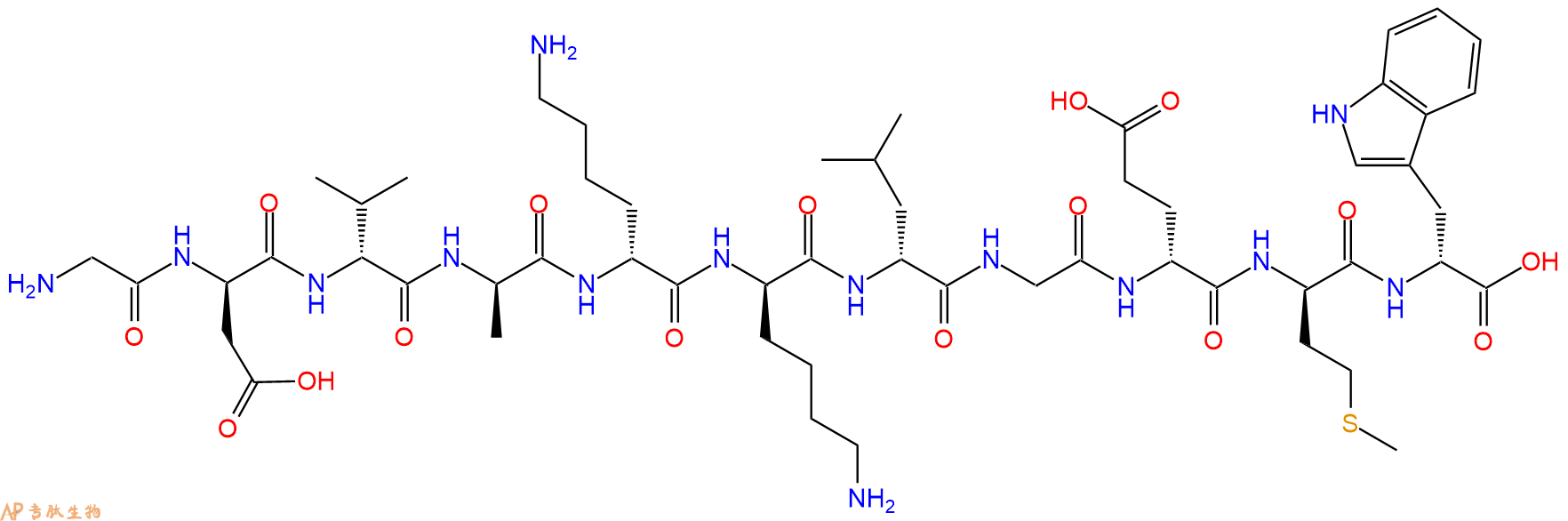 专肽生物产品H2N-Gly-DAsp-DVal-DAla-DLys-DLys-DLeu-Gly-DGlu-DMe